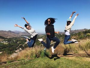 Gabby Douglas Instagram - jumping back into social media like.... 😂🌻 (comment on who jumped the highest)