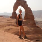Gabby Petito Instagram – On a calm Monday morning, @bizarre_design_ and I decided to take the highly trafficked hike to the Delicate Arch. 
Not sure if it’s because it was 7ᴀᴍ on a Monday, but there actually were not as many people on the trail as I expected. After waiting on a short line for someone to generously take our photo, @bizarre_design_ and I made our way to the other side of arch (sᴇᴇ ɴᴇxᴛ ᴘᴏsᴛ) 
We also camped for one night in Devils Garden with the cover off of our tent to fall asleep watching the stars, trying to catch a glimpse of the Perseid meteor shower 
🌌
𝐹𝑢𝑛 𝐹𝑎𝑐𝑡 → I did not edit any of these photos (except maybe to brighten the exposure slightly) but only one person in the background of the last slide! 
Also, during our hike I stepped off the trail up onto bare rock, just to take a photo of the view out of everyone’s way of the path, and a very nice man who I believe worked for @rei stopped everyone in their tracks and commented about my shoes asking me how I liked them, I felt like I was giving a small presentation to everyone crowding around waiting to continue on the path, all looking up at me while I’m standing on this rock describing how awesome these shoes have been!  especially hiking with them on the #appalachiantrail while @bizarre_design_ hikes barefoot! 
⌓ ͙⁺˚*･༓☾ side note ˚ this is not sponsored or an ad, although I wish it was (@rei )… But basically ALL of our hiking and camping gear, and also our van life essentials are all from @rei #reicoop 
#archesnationalpark #nps
