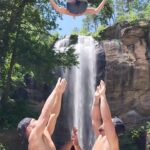 Gabi Butler Instagram - Cheering everywhere we go☀️🌊 #waterfall #water #cheer #cheerleader #baskets