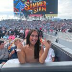 Gabi Butler Instagram - It’s goin down here in Nashville at SUMMER SLAM💥👊🏽🔥💪🏽 @wwe thank you so much for the amazing night. It was so cool seeing it in person for the first time. Truly something I will never forget… met some amazing people and made some new friends 🤍💕