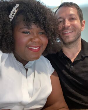 Gabourey Sidibe Instagram - On this day, 2 years ago, I married my favorite person. 10 out of 10, would recommend.  @brandontour remains just  as beautiful and dreamy, and clever and hilarious, and fun, and all around wonderful as he was the day I said “I do”. Lucky me 👩🏿‍❤️‍💋‍👨🏻💜👩🏿‍❤️‍💋‍👨🏻 Happy Anniversary my love @brandontour
