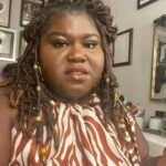 Gabourey Sidibe Instagram - A lowkey serve for my zooms. Braid Instalation By @braidsbylorine Hairstyling By @misscopeland310 Makeup By @tobyfleischman Styling By @kellyaugustine Chubby Face By the gummy bears @brandontour gives me as a “surprise” all the time.