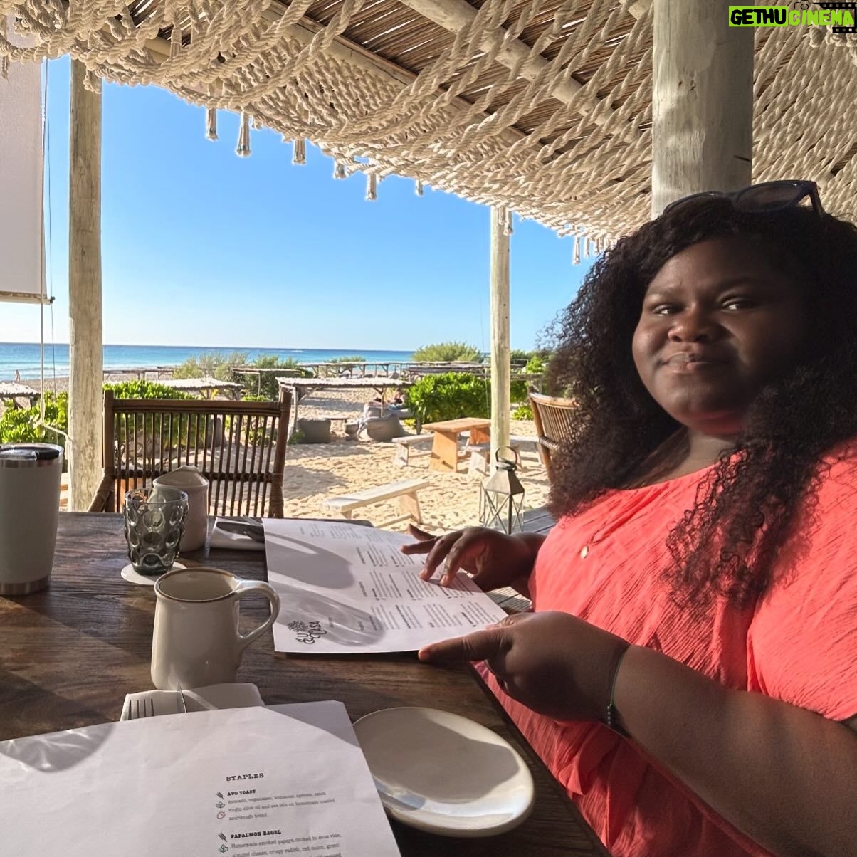 Gabourey Sidibe Instagram - @brandontour started at his new office job today to provide a roof and steady income for our Cats but mentally, I’m still in Mexico, ordering breakfast by the beach in between naps. Living a soft life.