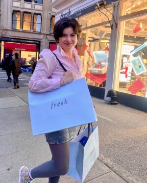 Gabriella Pizzolo Instagram - went to Union Square to get consulted by @freshbeauty for the holiday season! awesome to hear what they thought and to learn more about their commitment to sustainability and respect. I left having finished all my holiday shopping but ‘tis the season ig ☃️