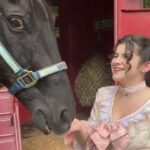 Gabriella Pizzolo Instagram - on set in the 90s… the 1790s!