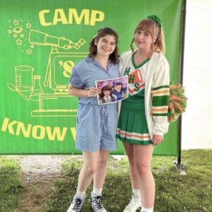 Gabriella Pizzolo Instagram - hanging around with @toying_aroundny at the Toying Around Block Party Event! so cool to meet so many wonderful people at our very own Camp Know Where - plus some Suzie and Dustin art from the wildly talented @vvarttm !