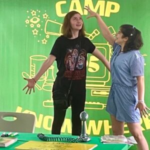 Gabriella Pizzolo Instagram - hanging around with @toying_aroundny at the Toying Around Block Party Event! so cool to meet so many wonderful people at our very own Camp Know Where - plus some Suzie and Dustin art from the wildly talented @vvarttm !