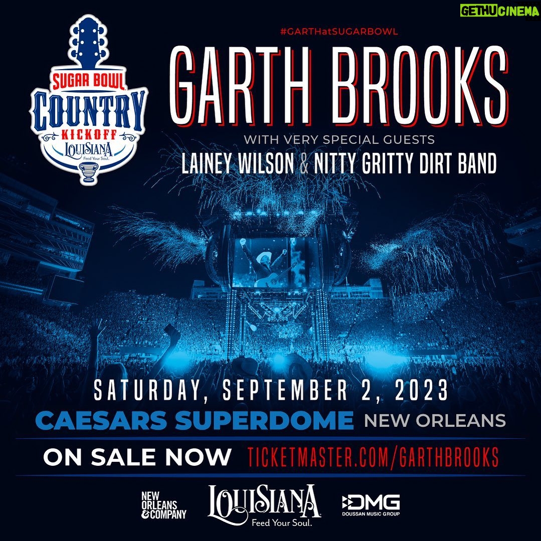 Garth Brooks Instagram - Tickets for #GARTHatSUGARBOWL are ON SALE now Ticketmaster.com/GarthBrooks -Team Garth