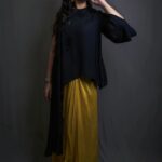 Geetha Madhuri Instagram - In frame @singergeethamadhuri Makeup hair and styling @emraanartistry @hyderabadbeautycentre @galaeyelashesartistry Outfit (top) @chiquehyderabad Outfit (skirt) @queena_designs @krithi_keerthi Photography @csk_cliks
