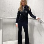 Gemma Atkinson Instagram - Day to day as a tired mum on the school run is a different look altogether 🥴😂 But last night from 6pm until midnight I got to feel incredible! When I first met @ryankaystyles and we spoke about outfits I told him I love the idea of suits but I’ve never done it as I always feel “a bit manly in them because I’ve got broad shoulders and im tall” After he’d stopped eye rolling he told me I was being ridiculous & to leave it with him. From my red suit at the Pride Of Britain to this black number to host the @ilovemanchester awards. Simple, understated, powerful and a nod to Manchester with my 🐝 broaches. I couldn’t be happier! Although I’m sure the hotel cctv is wondering what the hell we were doing using the fire exit for a backdrop 😂 Thanks Ry! And to the wonderful @jesscarswellpro who came over to our house to do my hair and makeup in between me making bottles and bouncing Thiago. Team work makes the dream work! 🖤🙌🏼