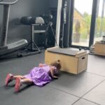 Gemma Atkinson Instagram - After watching the CrossFit games all weekend my warrior princess wanted a session with papa before he went back to London. Swipe for post event interview 😩😂