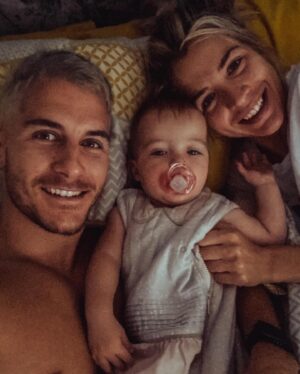 Gemma Atkinson Instagram - To think some called it curse… Yet 6 years and a beautiful family later and you’re still in my top 5 😉 
Happy Anniversary Gorks!  I love you so much. With all the noise and craziness around us, you’ll always be my safe place away from it all ❤️ Here’s to us! 🥂  I can’t wait to celebrate later! Ps. I will forever annoy you with an air horn 🤣 @gorka_marquez