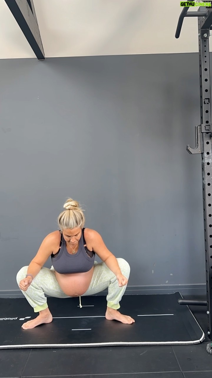 Gemma Atkinson Instagram - Not sure how much more space I can make for you little man 💙 Stretching has still been my go to for feeling SO much better, especially at this stage. He’s obviously very comfy which is good to know. I’m very much still in the mindset of he’ll arrive when he’s ready as apposed to a specific date. However, it would be nice if he was ready quite soon so he could spend a little longer with his Papa before rehearsals start (and I could also that way potentially get at least a few hours sleep) 😂🥱
