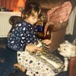 Gemma Atkinson Instagram - Had to dig out some old photos recently as part of filming for our show. Aside from the dodgy decor, the one constant in most of my pictures was Fergie, my first dog and best friend 🥰 I’m so glad mum & dad decided to have her when I was just 18 months old. She helped teach me compassion, kindness, responsibility and the absolute unconditional love dogs have. Sitting writing this sat with Norman & Ollie knowing they’re unknowingly doing the same for both Mia & Thiago makes me smile. 😊 If I had superpowers it’d be to go back to this time again, just for a couple of days… The good ole days ❤️ (I’d also move that wooden pig off the tele asap!) 😂