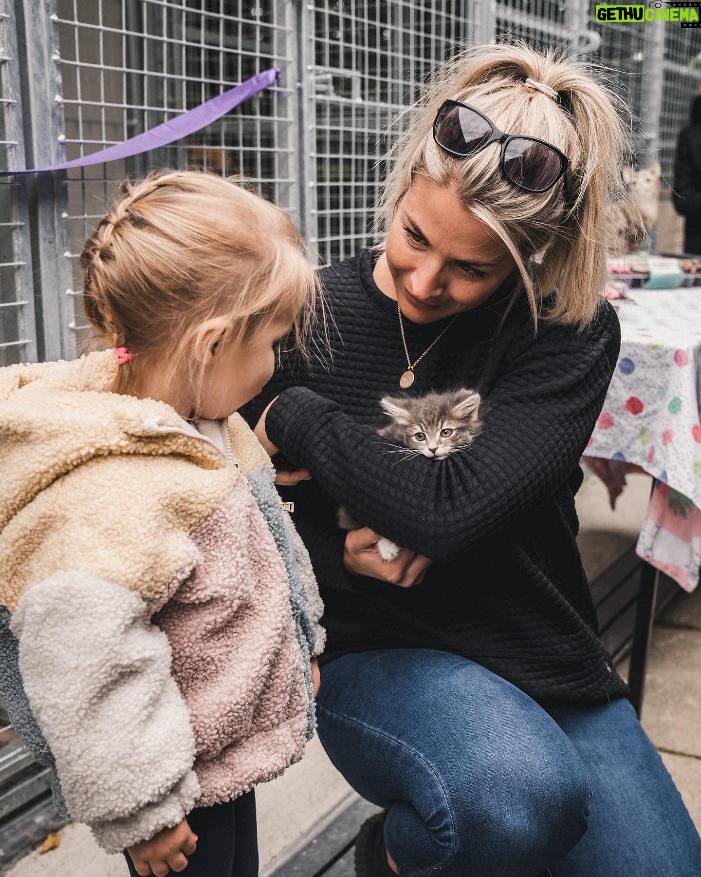 Gemma Atkinson Instagram - “It’s the children of today who’ll become the rescuers of tomorrow” This was last year at our open day. I love taking Mia up to our sanctuary to show her that not all animals are as lucky as Norman & Ollie, but with our help here and there, we can make a difference to their life ❤️ Keep your eyes peeled for lots of upcoming open days and events @bleakholt_animal_sanctuary we have lots of fury friends looking for their forever homes, and as always your donations of both money where it can be spared as well as food, blankets and toys goes such a long way. THANK YOU ❤️
