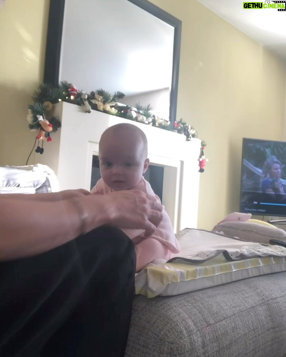 Gemma Atkinson Instagram - Firstly, her burp 😂 Secondly, in my head Mia was upright and eating by Christmas. Completely wasn’t 🤦🏼♀️ Crazy you forget how small they actually were! I remember sending Gorka updates every day on what she was doing 🥹 Can anyone (truthfully) actually remember the early early months without video reference? I can’t but maybe it’s baby brain 🥴