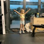 Gemma Atkinson Instagram - This morning we watched some videos for this weekends @rogueinvitational so Mia asked to go in the gym for a workout. Her chats at the end crack me up😂😂 Ps: sorry for the Dad commenting 🤦🏻‍♂️😬 @glouiseatkinson #crossfit #crossfitgames
