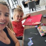 Gemma Atkinson Instagram - Arts and crafts while Thiago sleeps! It’s funny when Mia was little I slept when she slept, but having more than 1 baby that’s obviously not happening this time. I’m consciously trying to make sure I still have that one on one time with Mia because even though I shouldn’t, there’s this tiny pang of feeling guilty that she’s left out, even though she isn’t 🤦🏼‍♀️ (assuming that’s normal isn’t it??) 😕 I’m feeding Tio on demand at the min so whenever he’s hungry I have to be with him, and sometimes it’s when I’m sat cuddling Mia, or doing a jigsaw. I have to cut it short & explain her brother needs me. She’s been unbelievable at welcoming him. The first 2 nights she came in our room wanting to sleep with us (which she hasn’t done for SO long) we let her as we figured we’d be up on and off anyway and by night 3 she realised her own bed & room was actually comfier (thank god) 😂 I know all of the above is normal so I’m going with it. Anyone else experience the same? Mum guilt even though you have absolutely nothing to be guilty for? 🤦🏼‍♀️