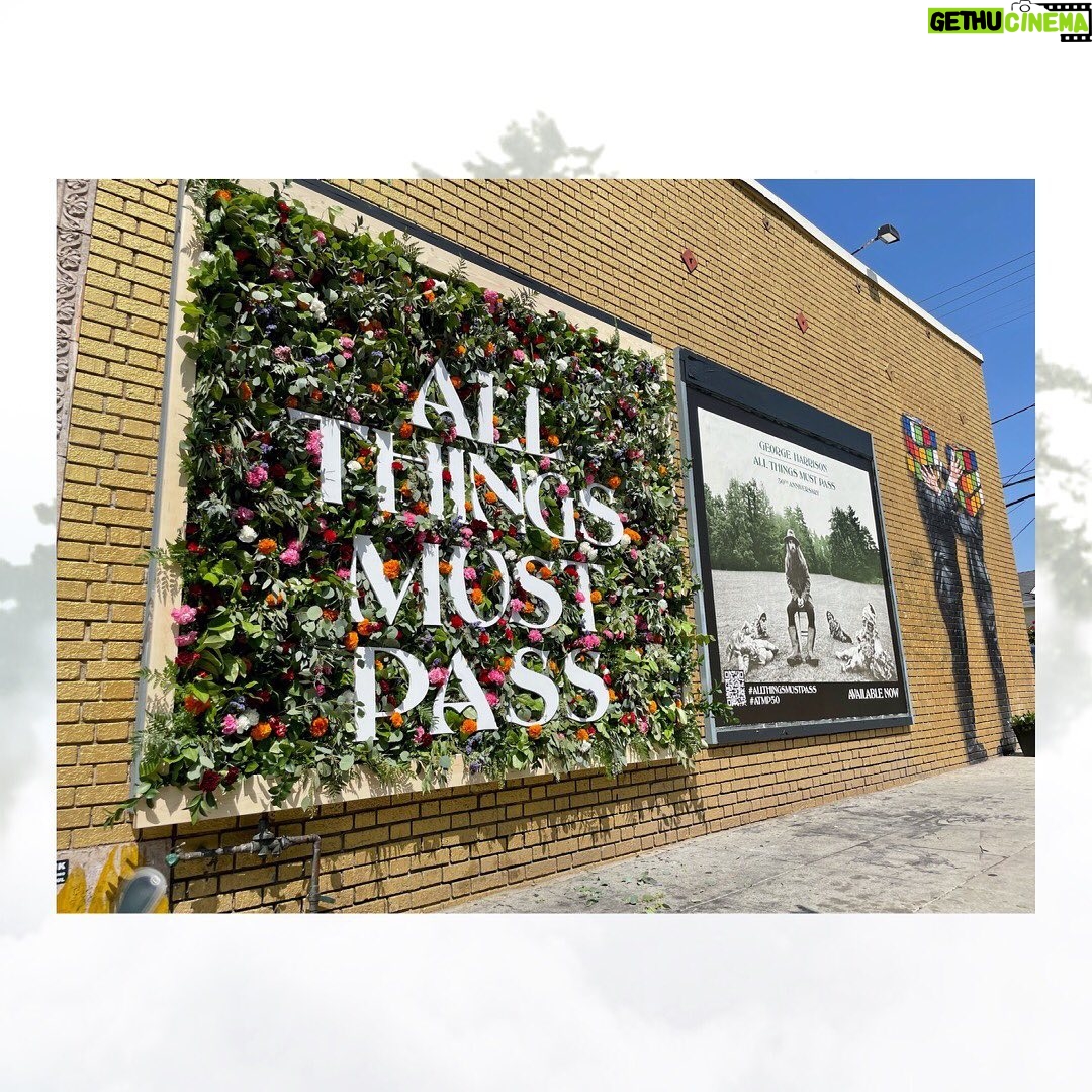 George Harrison - 36K Likes - Los Angeles: TODAY ONLY, celebrate the launch of George’s ‘All Things Must Pass 50th Anniversary’ at Melrose and N Curson Ave by visiting this very special ATMP Flower Wall.
Share your photos and video with the hashtag #ATMP50 for your chance to win a set of gnomes. One lucky winner will be randomly chosen by August 13th.
#allthingsmustpass