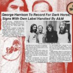 George Harrison Instagram - On this day, 27th January 1976, George signed to @darkhorserecords. The Beatles’ contract with EMI had expired on the 26th January so George signed with his own label the very next day. George revealed his move to Cash Box, the music industry trade publication, whilst he was in Cannes at the MIDEM festival.