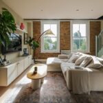 Georgia Hirst Instagram - At home with Actor Gee Hirst 💚 Creating a cosy country-feeling home in London through warming beiges and earthy greens alongside brushed brass finishes, soft layered lighting and thoughtful antique pieces. "When I bought the apartment, it was pretty lifeless and cold. I met my boyfriend who had always fantasied about having a country home and so we started this renovation project together. We introduced warmer tones through the paint colours - all Lick - textiles and finishes to give it a relaxing, 'Soho Farmhouse' countryside retreat feel in the middle of the city." Paint colours used: • Living room, dining and kitchen (walls): #Beige01 • Kitchen cabinets: #Green02 • Staircase woodwork: Green 02 • Bedroom: #Beige02 Soho Farmhouse • Spare room: #Green05 Rome House See the full home tour on the Lick YouTube channel (link in bio) #LickHome #housetour #apartmentdesign