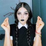 Geraldine Galvan Instagram – Hoy soy Merlina 🖤 #halloweenmakeup #merlina