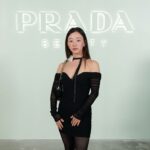Gia Kim Instagram – Room full of beautiful people, but it’s the company that makes perfect 🥹💞
@pradabeauty 🤍
.
.
Reusing a dress I’ve worn for a birthday, the necklace I bought 10  years ago in university. Coat thrifted from Crossroads.