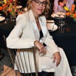 Gillian Anderson Instagram - Thank you to @netaporter @vamuseum & @debeersofficial for a beautiful evening surrounded by so many incredible women. Suit: @chloe for @netaporter Styling: @marthaward Hair: @pauljoneshair Makeup: @amanda.grossman