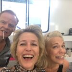 Gillian Anderson Instagram - See you soon @sexeducation! #fbf to shooting S2 (ps maybe it’s time for a Rebecca/Jean crossover, what do you think @hannah_waddingham? (Built in babysitter! 😉)