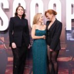Gillian Anderson Instagram - What a Scoop 👀 Dress: @EmiliaWickstead Styling: @marthaward Jewellery: @solangeazagury Bag: @anyahindmarch Shoes: @gianvitorossi Hair: @jamesrowehair Make up: @amanda.grossman
