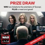 Gillian Anderson Instagram - 🚨Come to the Scoop premiere!🚨 Enter now for a chance to attend the @netflixuk premiere of Scoop followed by a meet and greet with me in support of @warchilduk. After the screening, there will also be a Q&A with director Philip Martin, @billiepiper, @fredriksewell, Romola Garai and me. £5 per entry and you have until Sunday evening to enter. Link to enter on story and in my bio. See you there!