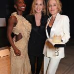 Gillian Anderson Instagram - Thank you to @netaporter @vamuseum & @debeersofficial for a beautiful evening surrounded by so many incredible women. Suit: @chloe for @netaporter Styling: @marthaward Hair: @pauljoneshair Makeup: @amanda.grossman