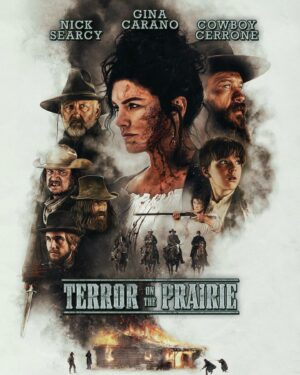Gina Carano Instagram - Here is the Official Poster for #TERRORONTHEPRAIRIE 
premiering only on the @realDailyWire 

🌟JUNE 14TH🌟

Join myself @yesnicksearcy @TyTheFisch @Cowboycerrone @gabrielkane @rhysjacksonbecker @samaireformayor @choctawnativejp and more, June 14th for some 
Behind the scenes
Q&A
And FUN!! 🤠

Use code ‘GINA’ to get 25% off.
💥💥💥💥
Link in bio!
Art by @paulshipper  awesome work Paul!!!