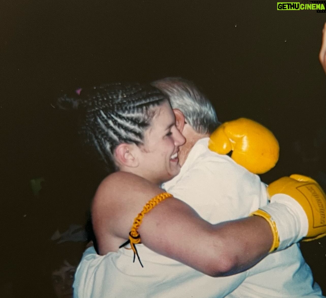 Gina Carano Instagram - This is my Grandfather Jack (Papa) and I. We always had such a close relationship, he only came to one of my earlier Muay Thai fights because his heart couldn’t take seeing it more than once. 🫀 I understood. He was the best coach I’ve ever had, my mentor and friend, I miss him daily. I’m wishing you the ability to be present with your loved ones this holiday season. Hug the ones you love while they’re here. Cherish their words and stories, bring grace and mercy to the table and don’t miss the opportunity to let them know how much you love them. Life is precious, make it count. ✨