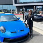 Gina Darling Instagram - “Hey Gina, wanna go drive some Porsches real fast on the track?” Transformers movie and Facebook sent me out to the Porsche track to let me go nuts and it was amazing! Thank you @porsche @transformersmovie @paramountpics @meta for such a fun day! #porsche #tranformers #riseofthebeasts