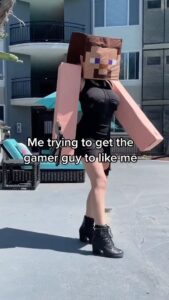 Gina Darling Instagram - You think this’ll work? He’s cute. #minecraft #gamer #games #viral #jessi #viral #funny #gaming #ginadarling #g4tv