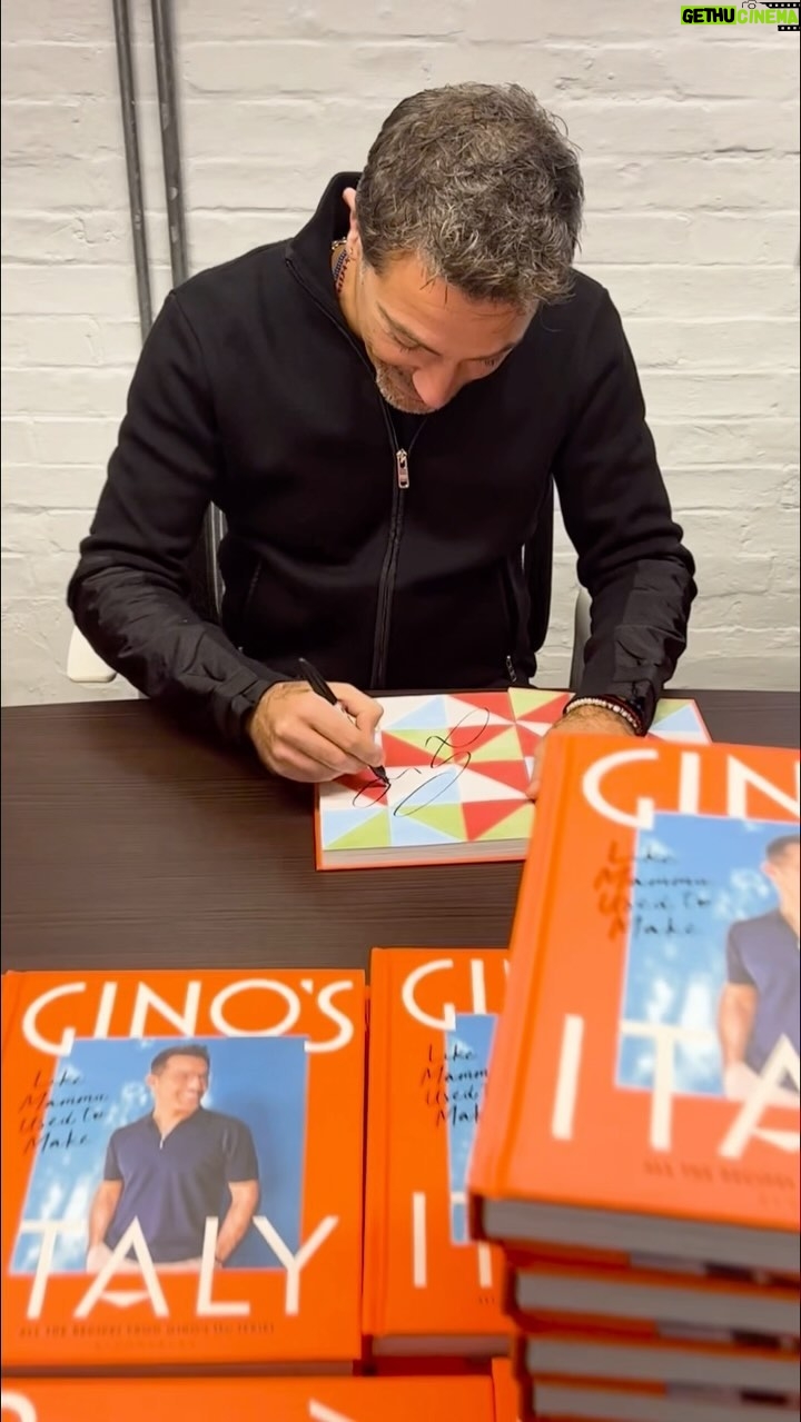 Gino D'Acampo Instagram - A busy day at the office signing all these books ahead of Christmas!… GDx