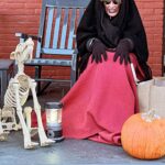 Glenn Close Instagram – HAPPY HALLOWEEN 🎃 🎃🐾🎃🐾👻🤖
I sat like this for about 15 minutes, feeling a little silly, but thinking that maybe some little kids would come by while was still light. Cars went by. I was a tableau vivant and could have stayed there but…decided to make some popcorn and watch The Birdcage.
#halloween #halloweencostumes
#dogshalloween #pumkincarving #halloweencandy