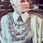Glenn Close Instagram - Taking a breath before the onslaught. Thank you. Hair: #curtiswilliam Makeup: #julsohn @narsissist Gown: @erdem @erdemlondon Facial: Sylwia Gorzkowska #sylwiagorzkowska #111skinlondon Nails: Elle Gersten #nailsbyenamelle