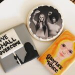 Gloria Steinem Instagram - Celebrating #TheGloriasMovie premiere tonight with some incredible cookies from @stacyscookielounge - I can’t quite believe these works of art are edible! I am so grateful for the genius of Julie Taymor and all who brought this film to life. I hope this story - the story of a movement that grew by a groundswell of anger and hope - reminds us that change comes from telling the truth and knowing that you're not fighting alone.