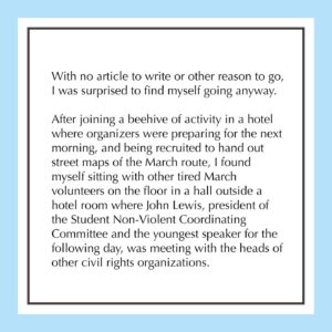 Gloria Steinem Instagram - I have been taking some time to think about John Lewis, and the indelible lessons, good trouble, and change he brought to the world. I have included here a long ago memory. He was a great person before he was a Great Man.

Photo: Wikimedia Commons