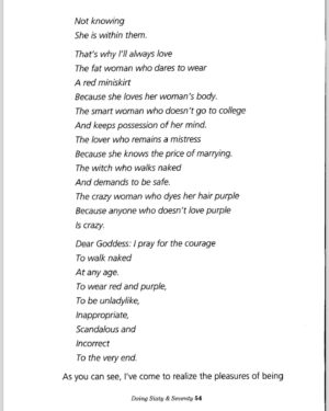 Gloria Steinem Instagram - On the 60th birthday of my dear friend @therealmariskahargitay I was reminded of this poem I wrote when I turned 60. Hoping it can be a source of inspiration (or at least laughter) for her and anyone making this decade!