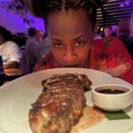 Glozell Green Instagram – You KNOW I am a major foodie! Let me tell you my friends at @eatstk in Las Vegas hit the jackpot 🎰 with the chefs tasting menu. 🤤💚 Such a fun evening with my friends. My favorite by far was the melt in your mouth sea bass 👨🏽‍🍳 A close second was the flaming dessert creation!!! What a great place to dine in the heart of the action. Definitely will be back! 💚💚