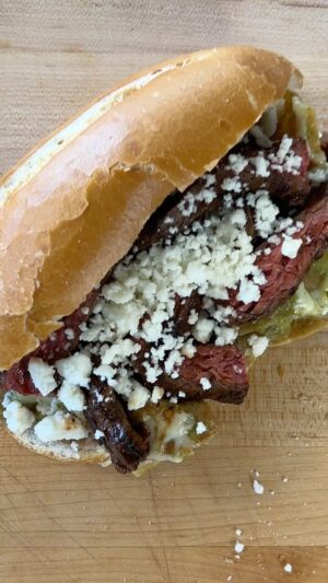 Gordon Ramsay Instagram - Hey @chefaaronsanchez….how does this chilaquiles steak torta look to you ?? The perfect way to celebrate this Cinco De Mayo weekend ! 
.
SALSA VERDE
Tomatillos
White onion
Serrano chile
Garlic
Chicken bouillon 
Cilantro
Mexican oregano
Kosher salt
Water

CHILAQUILES 
Grapeseed oil
Corn tortillas 
White onion 
Queso Oaxaca 

Bolillo rolls 
Refried beans 
Carne Asada
Queso Fresco