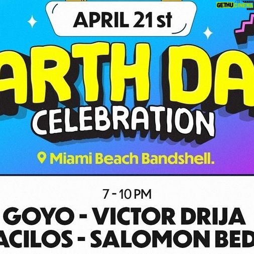 Goyo Instagram - Este DOMINGO 21 de abrilr en MIAMI vengan conmigo β¦ vamos a Celebrar el dia de la Tierra . πβ¨ππΎββοΈπ¦π€πΎ #earthday #miamiearthday #EarthDayCelebration @miamibeachbandshell #EarthDayCelebration @joinlightside