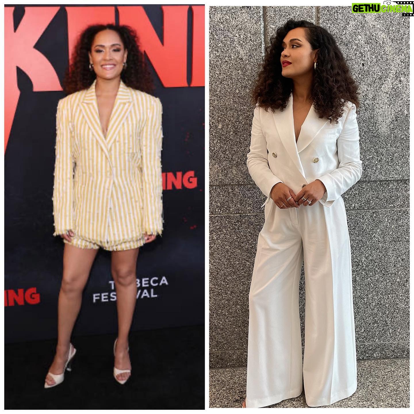 Grace Byers Instagram - Still on a high from the premiere of The @Blackening at the Apollo. (Have you all seen #TheBlackening, yet??) 😍 Shoutout to my amazing glam team as always - so grateful for you! 🤍💛🤍 stylist x @adenarohatiner premiere fit x @lethanhhoa_official premiere shoes x @3juin_official press fit x @pinkoofficial @blackhalo press shoes x @schutz all jewelry x @sterlingforever •~•~•~•~•~•~•~•~•~•~•~•~•~•~ all hair x @ursulastephen 💁🏽♀️ all makeup x @rebeccarestrepo💄