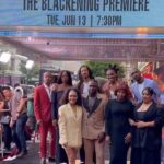 Grace Byers Instagram - TODAY is the DAY! #THEBLACKENING IS OFFICIALLY OUT IN THEATERS! ❤️😍❤️ Completely overcome with gratitude for so many reasons: To have worked with this group of incredibly talented and deeply kind artists, to have a film coming out in movie theaters nationwide, to see folks really resonate with the art that we’ve created, to receive the opportunity to step foot (and rub that stump!) in the Apollo with a project like this one and to be proud of all of our hard work is beyond anything I could ever articulate. God, I thank you. Overwhelmed. Humbled. Grateful. To the remarkable leaders of this piece - @dewaynekperkins, @tracyyoliver @timkstory and to this phenomenal cast - @antoinette, @dewaynekperkins, @sinquawalls, @80dollarsandasuitcase, @jermainefowler, @melvingregg, @yvonneorji, @jaypharoah = sending honor and love to each and every one of you. We did it! 🙌🏽 I realize I didn’t get a chance to take pics with my loves who showed up with/for me at our NYC premiere: @ashleydotperry, @amirahvannofficial and @some_guy147 = love ya’ll so much and thank you for coming to support 🤍🥹!! Now, GRAB YOUR CREW and go out TONIGHT and this whole Juneteenth Weekend (and beyond!) to see The @Blackening at a theater near you!! (And come back and tell me all about it below!) 👇🏽 love ya’ll. 🖤