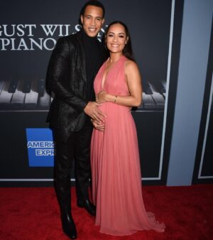 Grace Byers Instagram - Happy Opening Night on your Broadway Debut, my beloved King!! 🖤👑🎭😍🌟

Words absolutely fail when it comes to describing how deeply and overwhelmingly proud we are of you, @traibyers.

What a night!✨

stylist x @adenarohatiner
hair x @ursulastephen
makeup x @jessicasmalls
dress x @adamlippes
shoes x @tamaramellon
jewels x @levian_jewelry

Hubby:
stylist x #alisonhernon
grooming x @jessicasmalls
fit x @catouwear