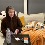 Grace Helbig Instagram - It’s about finding BaLaNcE this year. One day you’re at a beautiful airBnB with your husband and a few days later you’ve slammed your forehead opening your car door and taking a Covid test because you’re slightly congested. Good news is I don’t have Covid …or the urge to cut bangs to hide my forehead. #growth