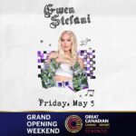 Gwen Stefani Instagram - TORONTO !! i’ll be seeing u this Friday at the official Grand Opening of the Great Canadian Casino Resort 🎉✨ see u there :) gx